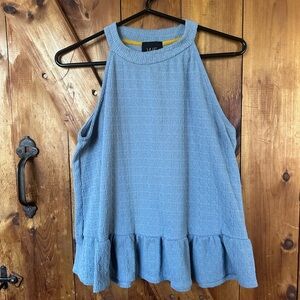 W5 Textured Blue Tank Top